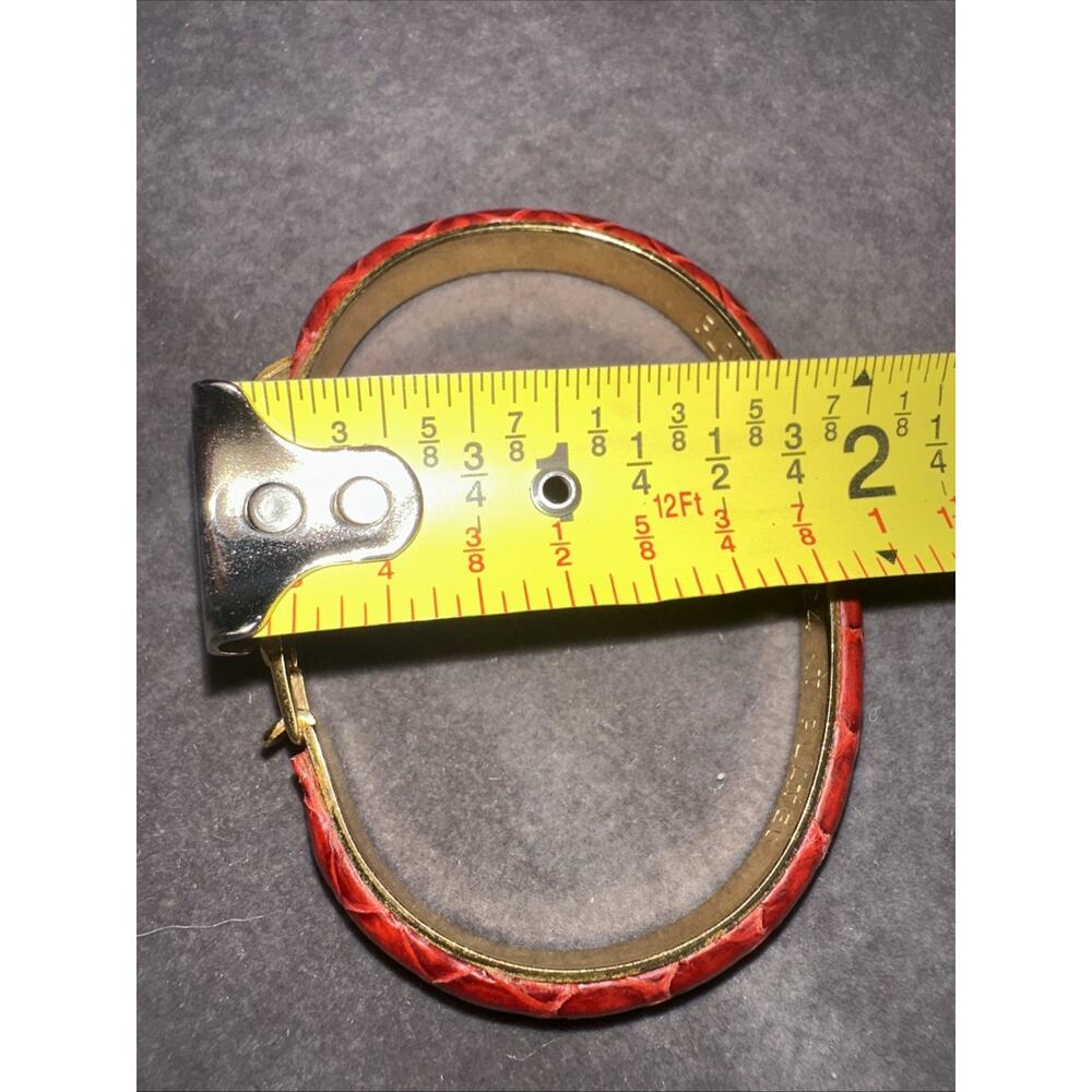 Vintage Gucci 24 karat gold plated bangle Snake bracelet RED - Picture 11 of 16